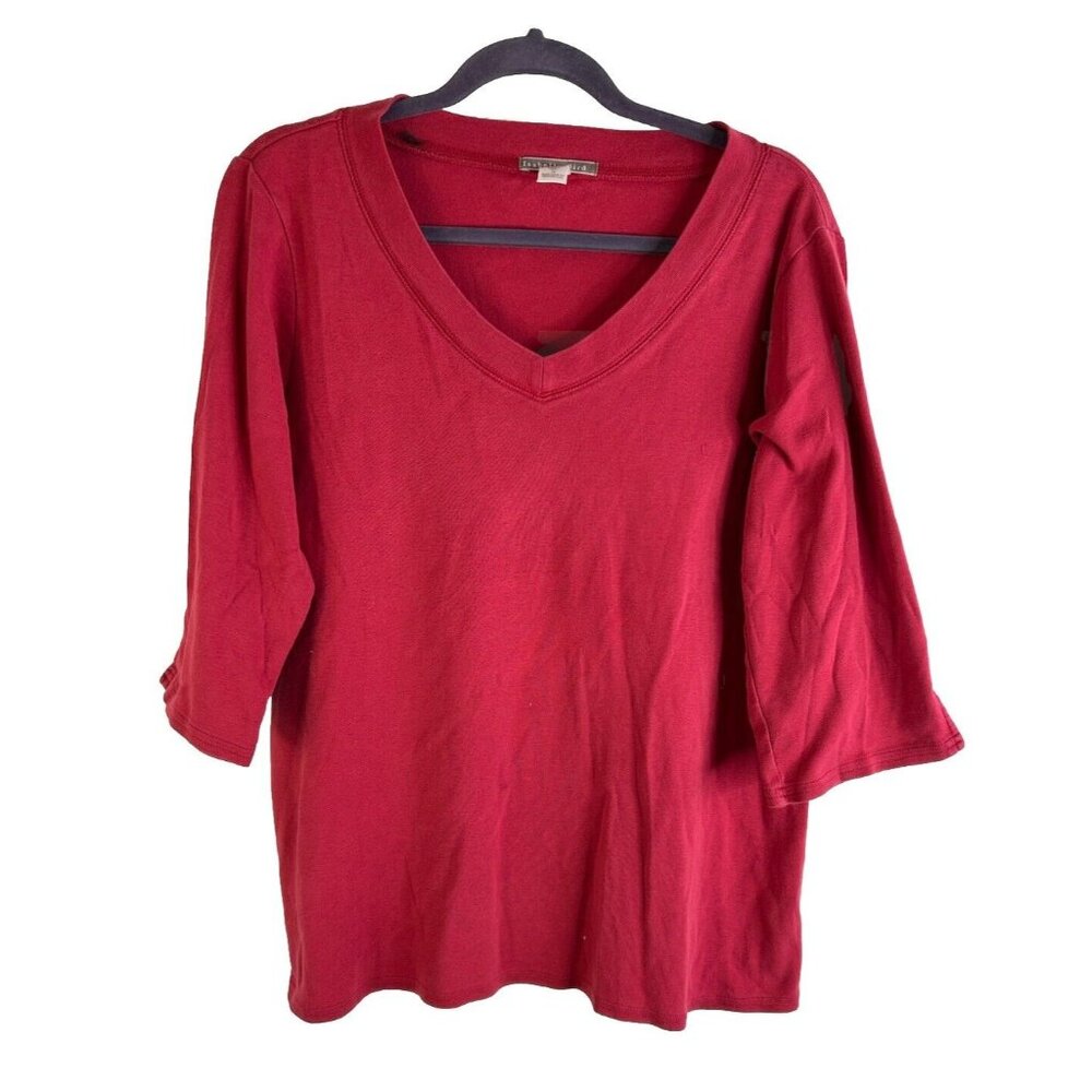 Isabella Bird Red 3/4 Sleeve T Shirt Top Blank Shirt